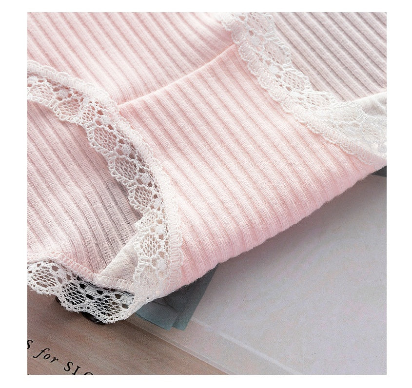  Women underwears set in vibrant colors, featuring soft, breathable fabric and lace trim for all-day comfort.