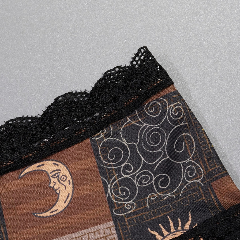 Lace Panties featuring a set of three plus size low waist seamless designs with sun and moon patterns. Lace Panties featuring a set of three plus size low waist seamless designs with sun and moon patterns.
