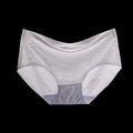 Seamless Panties ice silk women's mid-waist jacquard design in light blue color, showcasing comfort and style.