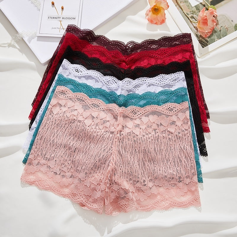 Women Panties in red lace with a seamless design, showcasing a comfortable and stylish fit.