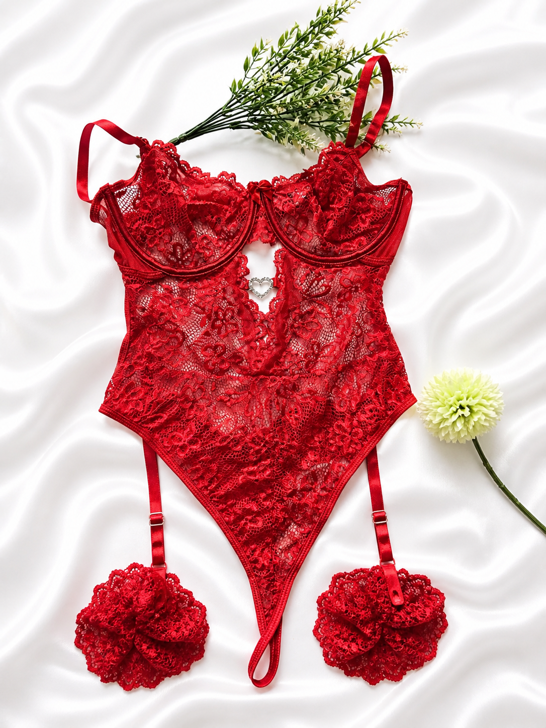 Vlu~bélle lace mesh babydoll