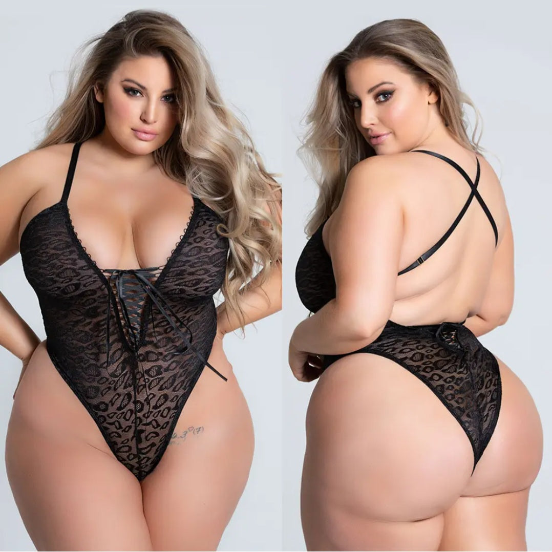 Bella leopard plus-size babydoll